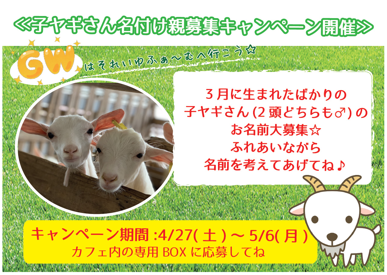 それいゆふぁ～むでの子ヤギさん名付け親キャンペーン